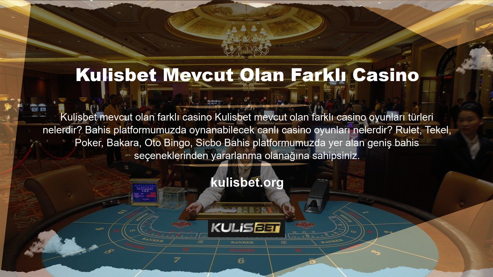 Çeşitli web siteleri aracılığıyla, bazen hepsi tek bir yerden erişilebilen çok çeşitli çevrimiçi bahis oyunları sunuyoruz